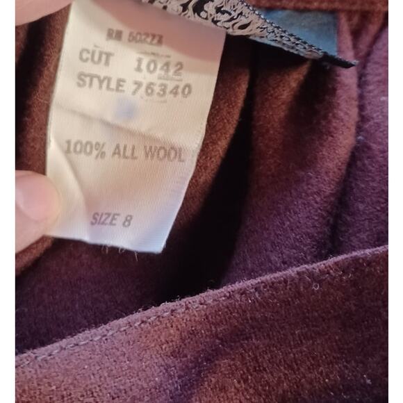 VTG Carole Little for Saint-Tropez West Brown Skirt 100% Wool Size XS Academia - Picture 7 of 9